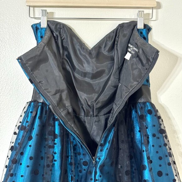 Vtg Y2K Gunne Sax Jessica McClintock Strapless Dress Polkadot Cupcake HOCO Prom - Picture 9 of 16